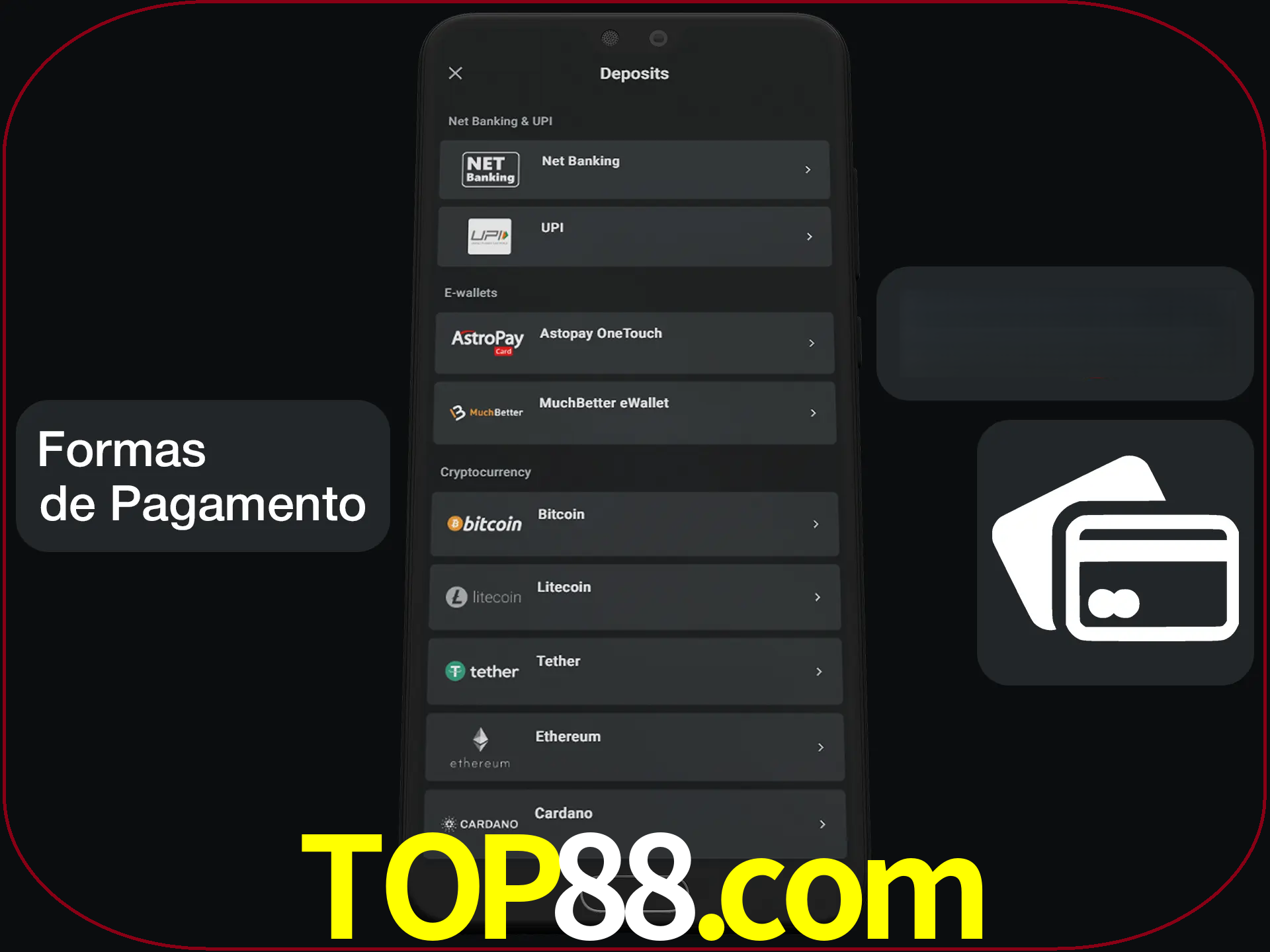 Escolha a forma de pagamento de sua preferência.