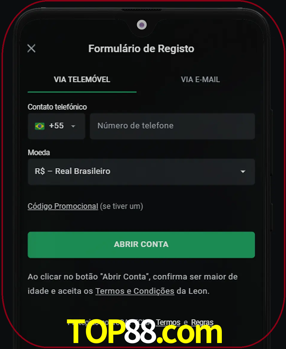 Abra o aplicativo e inicie o processo de registro.