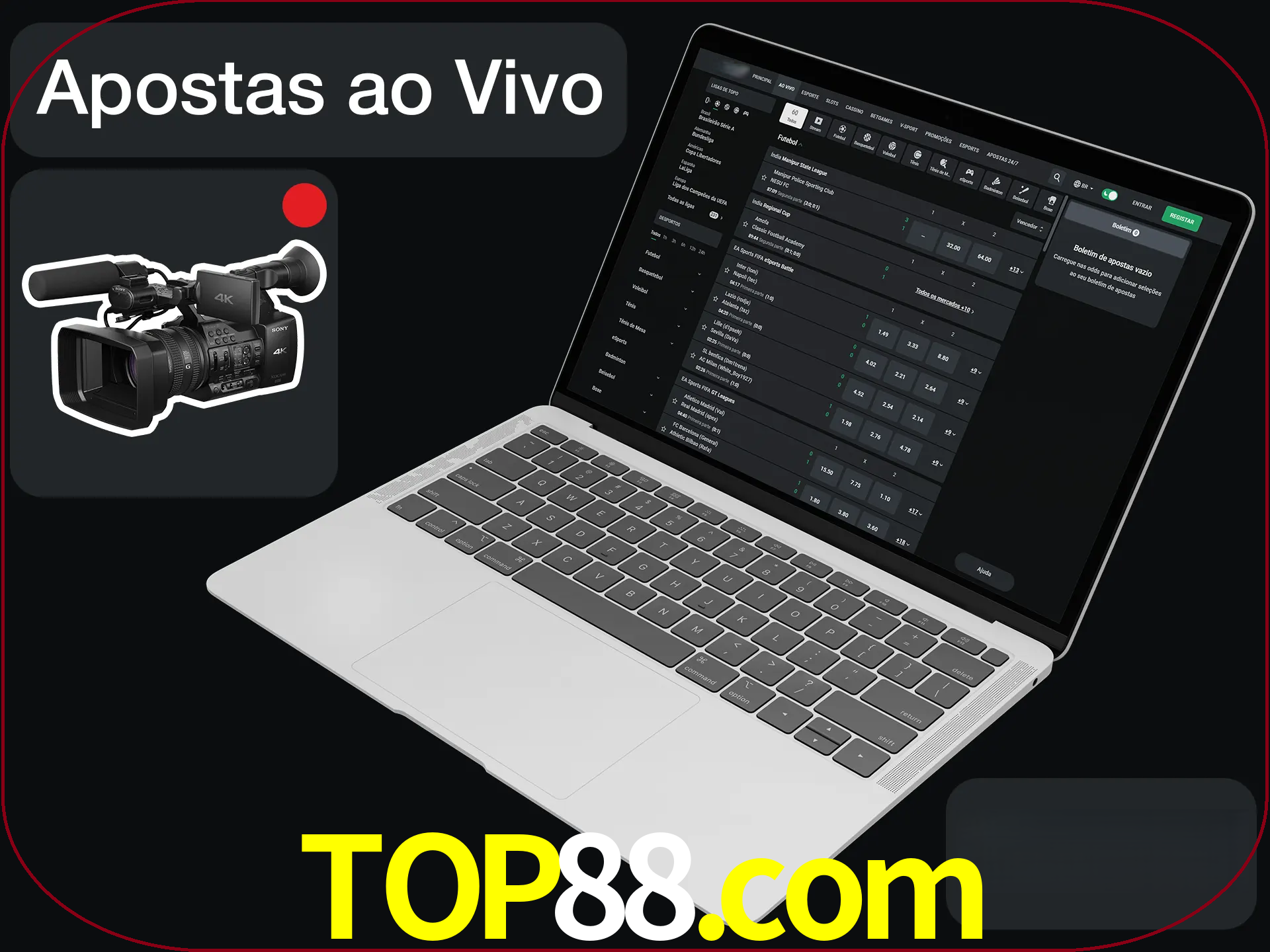 Aposte em formato ao vivo em nosso site.