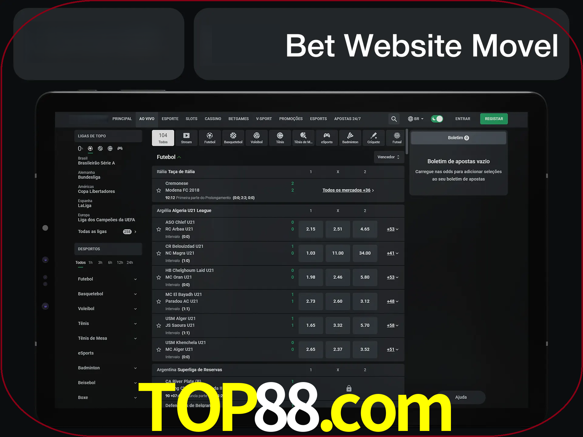 Use nosso website em qualquer dispositivo.